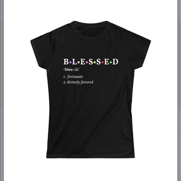 BLESSED T-shirt in black or white - Picture 1 of 2